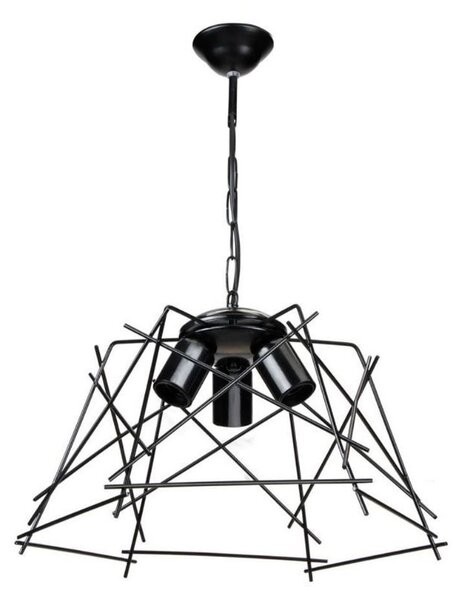 Lampada a sospensione Tena luci in metallo nero asimmetrico