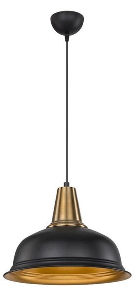 Lampada a sospensione Rena metallo nero interno oro
