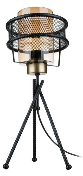 Lampada da tavolo Grande in ferro intrecciato paralume vetro