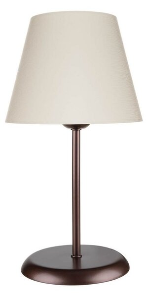 Lampada da tavolo Elva in metallo e paralume tessuto