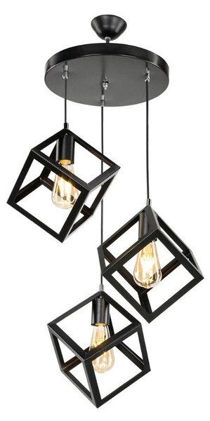 Lampada a sospensione Agatha 3 cubi nero