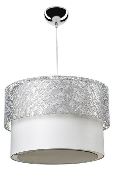 Lampada a sospensione Polo in tessuto grigio
