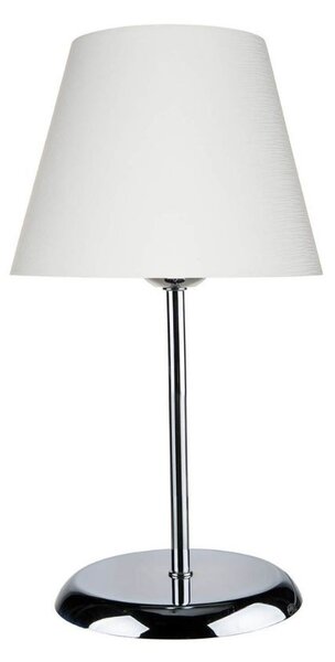Lampada da tavolo Elva in metallo e paralume tessuto