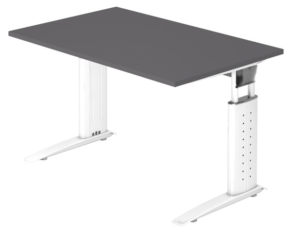 Bümö Scrivania Serie-U - Dimensioni: 120 x 80 cm, Decorazione: grafite, Struttura: bianco