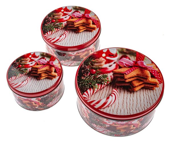 Set di contenitori per alimenti in metallo per i dolci 3 pz Christmas – Dakls