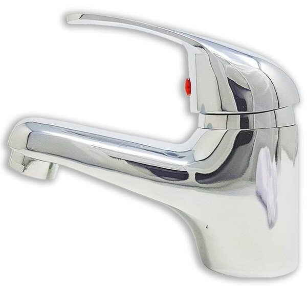 Rubinetto per lavabo cromato con una sola leva