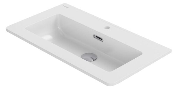 VIGOUR Lavabo d'arredo Clivia con sfioratore e foro per rubinetto 81x46,5 cm, bianco