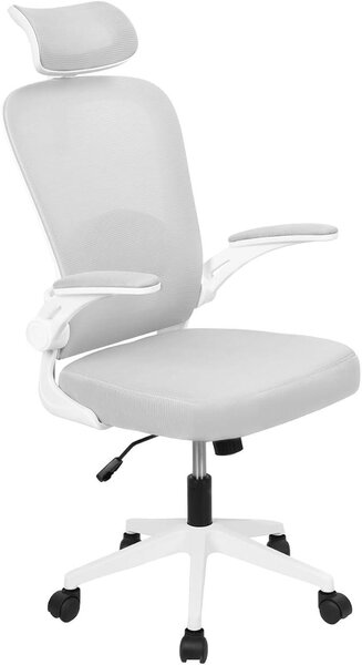 Sedia da ufficio ergonomica in rete, con schienale alto, sedia da direttore a forma di C, sedia da scrivania con supporto lombare e braccioli regolabili, sedia girevole in rete con altezza regolabile, sedia da computer