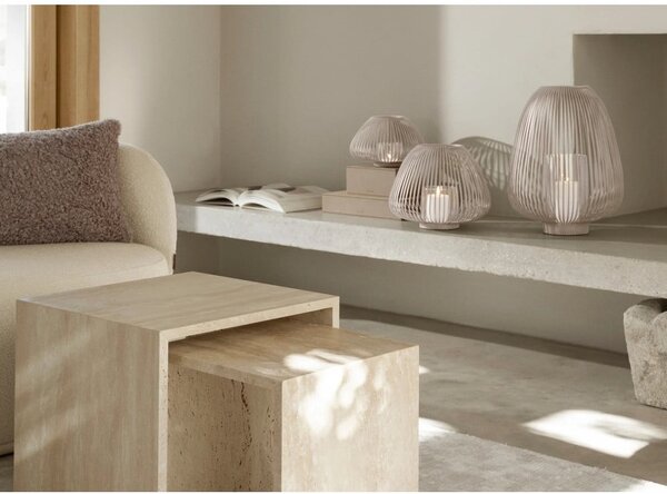 Scatole in set con coperchio beige in finta pelle 2 pz 40x30x11 cm Sahla – Blomus