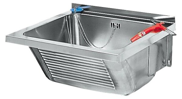 KWC AR lavabo, SIRIUS, acciaio inox, 470x240x430 mm, scarico centrale