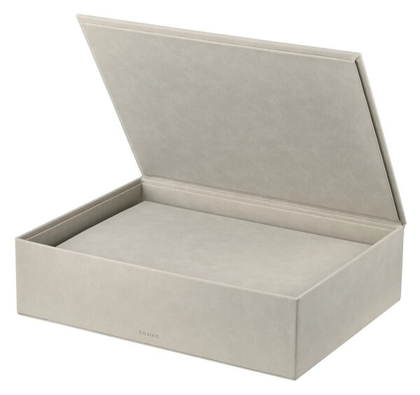 Scatole in set con coperchio beige in finta pelle 2 pz 40x30x11 cm Sahla – Blomus