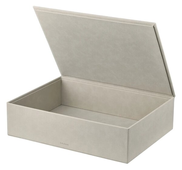 Scatole in set con coperchio beige in finta pelle 2 pz 40x30x11 cm Sahla – Blomus