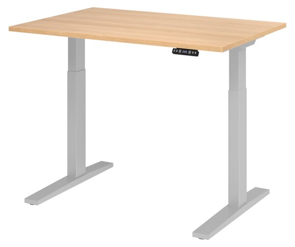 Scrivania elettrica bümö XMKA - Struttura: argento, dimensioni: 120 x 80 cm, finitura: rovere