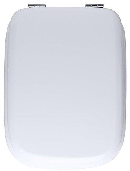 Schläfer 4649105- Sedile Copriwater Compatibile Ideal Standard Serie Tesi (T663001 ), Tavoletta WC in Mdf Bianco Lucido, Cerniere in Metallo, Ricambio con Forma Dedicata, 42 x 34,2 cm