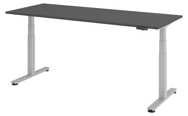 Scrivania elettrica bümö modello XDSM - Struttura: argento, finitura: grafite, dimensioni: 200 x 80 cm
