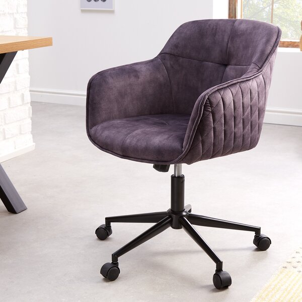 Sedia da ufficio EUPHORIA 47-56 cm, velluto grigio scuro