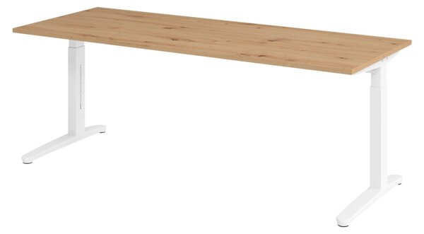 Scrivania bümö Serie XB - Finitura: rovere nodoso, struttura: bianco, dimensioni: 200 x 80 cm