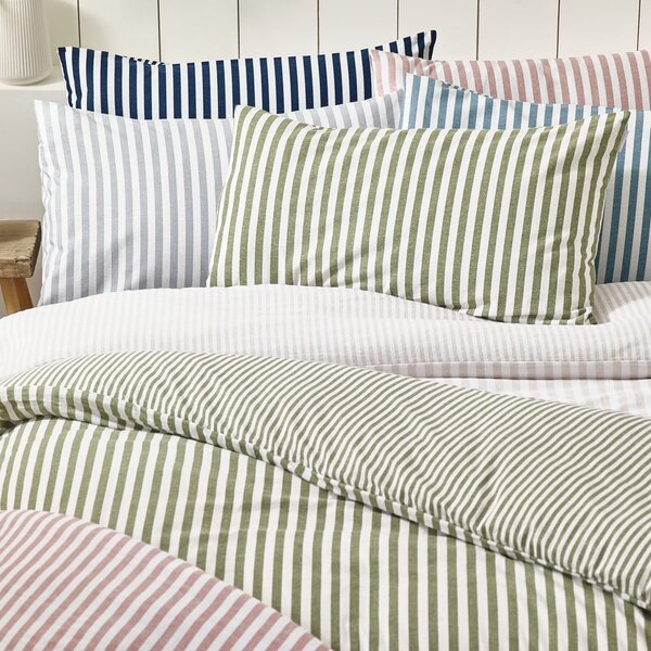 Set copripiumino e federa blu scuro in flanella per letto matrimoniale 200x200 cm Stripe – Catherine Lansfield