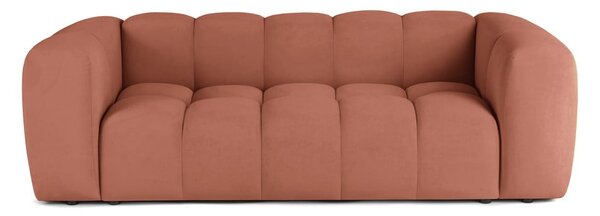 Divano color terracotta con rivestimento in velluto 225 cm Cube – Bonami Selection