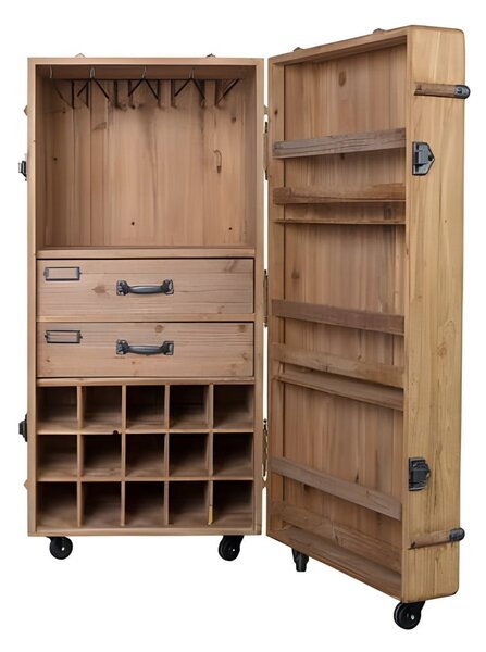 Portabottiglie in legno di abete per 30 bottiglie, 50x109 cm Lico - Dutchbone