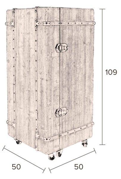 Portabottiglie in legno di abete per 30 bottiglie, 50x109 cm Lico - Dutchbone