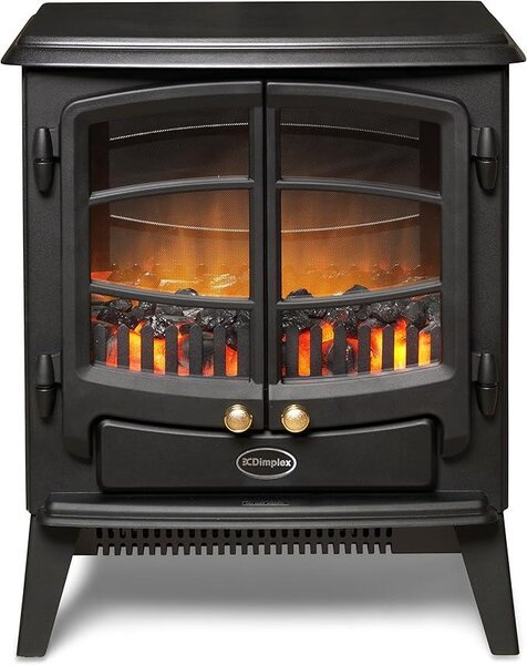 Camino elettrico Optiflame Tango - Camino elettrico autoportante con effetto carbone - Effetto fiamma LED - Riscaldamento regolabile - Termostato e telecomando