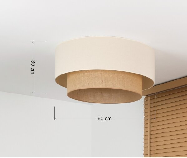 Duolla - Plafoniera BOHO 3xE27/15W/230V diam. 60 cm crema/beige