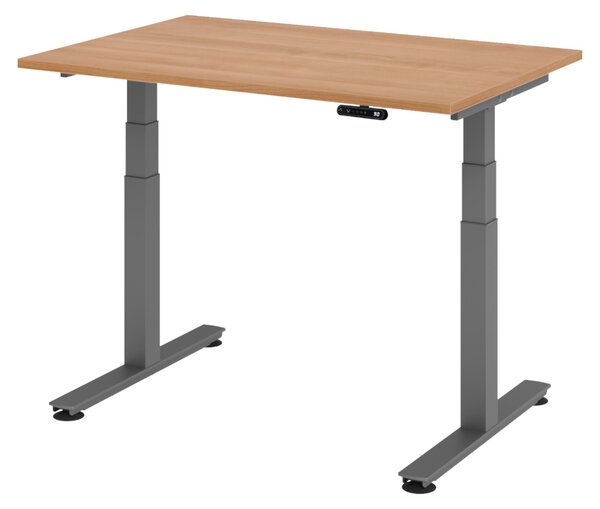 Scrivania elettrica bümö XDSM - Dimensioni: 120 x 80 cm, struttura: grafite, decorazione: noce
