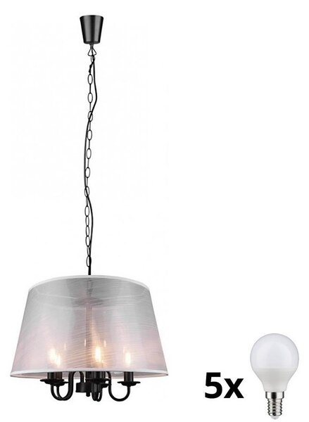 Reality - Lampadario LED a catena CIMA 5xE14/40W/230V grigio