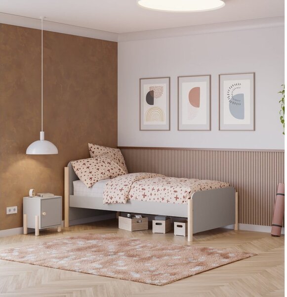Comodino per bambini color crema in legno di pino Enola - Marckeric