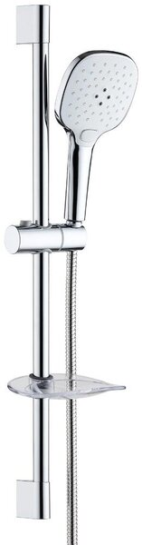 Schläfer 1317100 | Set Doccia Completo Cromato con Colonna Saliscendi, Doccetta a 3 Getti con Sistema Anticalcare, Flessibile Doccia Incluso