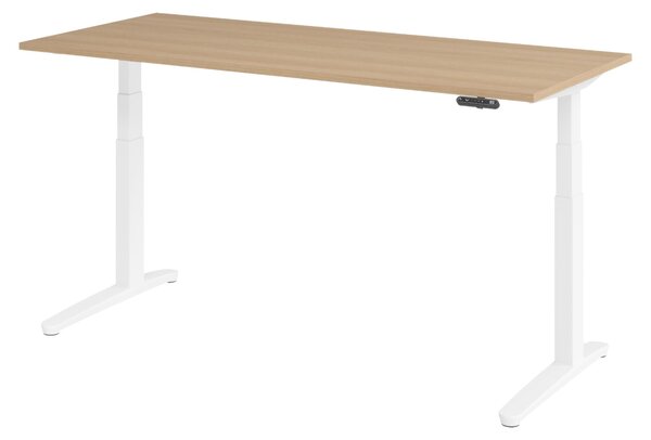 Scrivania elettrica bümö XBHM - Dimensioni: 180 x 80 cm, struttura: bianco, decorazione: rovere