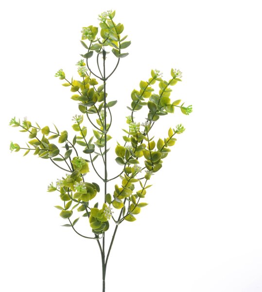 Set 12 Mini Rami Artificiali di Eucalyptus con Fiori H 65 cm