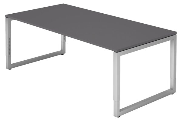 Bümö Scrivania Serie-R - Struttura: argento, decorazione: grafite, dimensioni: 200 x 100 cm