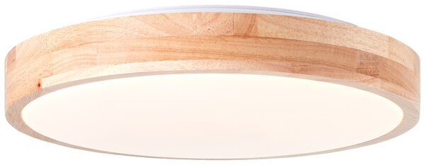 Lampada da soffitto a LED con cornice in legno chiaro, Ø 34 cm, CCT, 3000 K - 4000 K