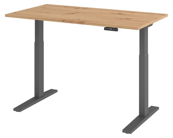 Scrivania elettrica bümö XMKA - Finitura: effetto legno di faggio nodoso, struttura: grafite, dimensioni: 140 x 80 cm