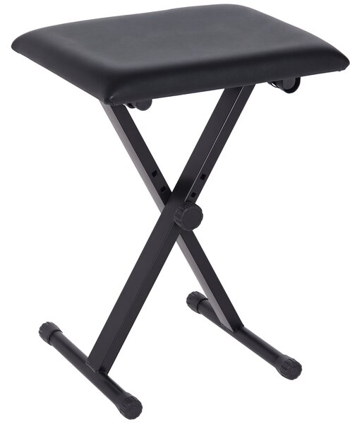 HOMCOM Panca per Pianoforte Imbottita Altezza Regolabile Pieghevole Antiscivolo, Nero, 39x29x47cm|Aosom