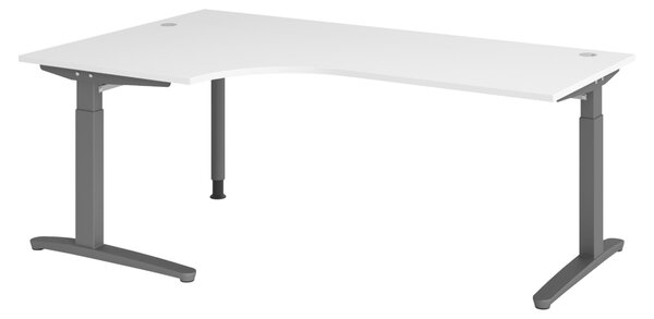 Bümö Scrivania Serie-XB - Decorazione: bianco, struttura: grafite, dimensioni: scrivania angolare 200 x 120 cm