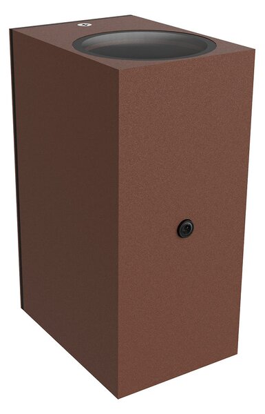 Applique Rettangolare 2xGU10 con Sensore Crepuscolare IP65 - Corten