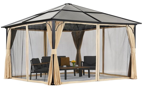 Gazebo da giardino moderno Santiago Premium 4x4m Garden Point beige