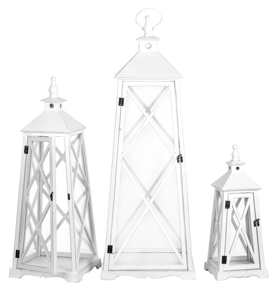 Set 3 Lanterne in Legno H 112 cm