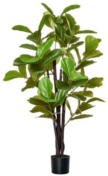 HOMCOM Ficus Artificiale 130cm per Interni ed Esterni, Pianta Artificiale Realistica con 78 Foglie|Aosom