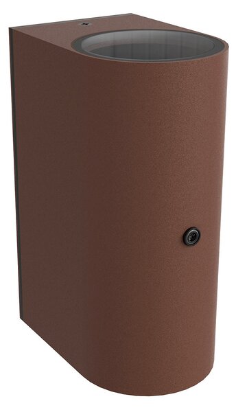 Applique Stondata 2xGU10 con Sensore Crepuscolare IP65 - Corten