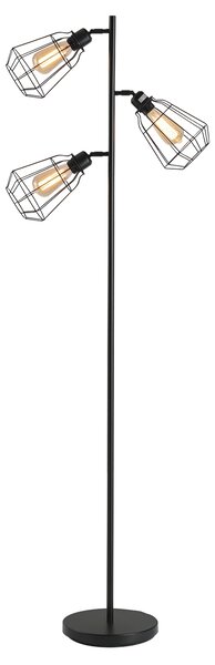 HOMCOM Lampada da terra a forma di ramo con 3 paralume regolabile base in acciaio per soggiorno Camera da letto Ufficio nero Ф36 x 165cm