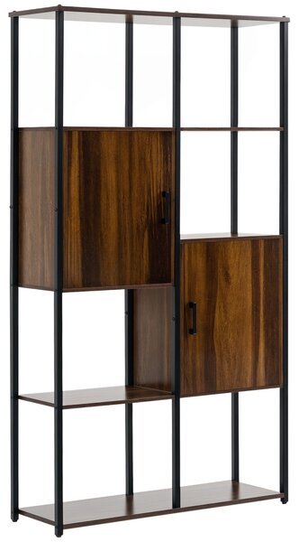 HOMCOM Libreria a 4 Ripiani in Stile Industriale Marrone | Italy