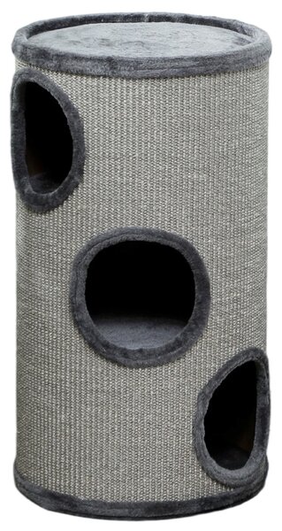 PawHut Cuccia per Gatti a 3 Livelli con Tiragraffi in Sisal e Peluche, Ø38x70cm, Grigio | Aosom Italy