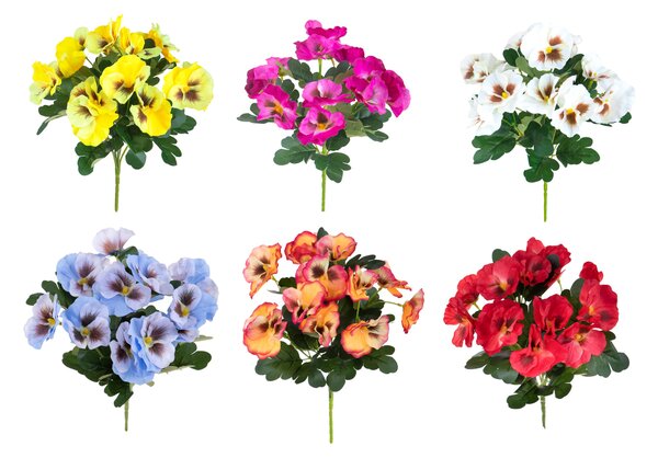 Set 6 Cespugli di Viole Assortiti H 32 cm