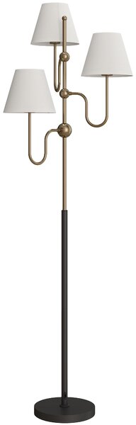 HOMCOM Lampada da Terra Alta 165 cm con 3 Punti Luce e Interruttore a Pedale, Attacco E27 Max 40W, Oro | Aosom Italy