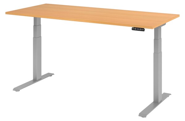 Scrivania elettrica bümö XDKB - Struttura: argento, finitura: faggio, dimensioni: 180 x 80 cm