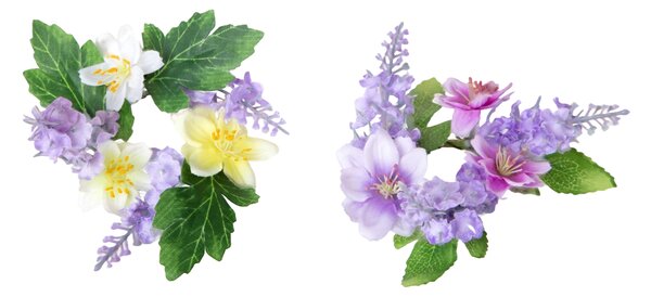 Set 8 Giro Candele Lavanda Dalie Ø 8 cm